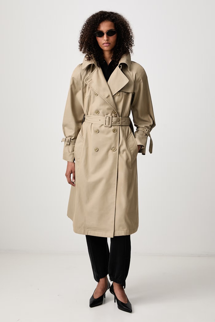 Vetements Płaszcz dwustronny bawełniany damski WH27CO020C beżowy AW26