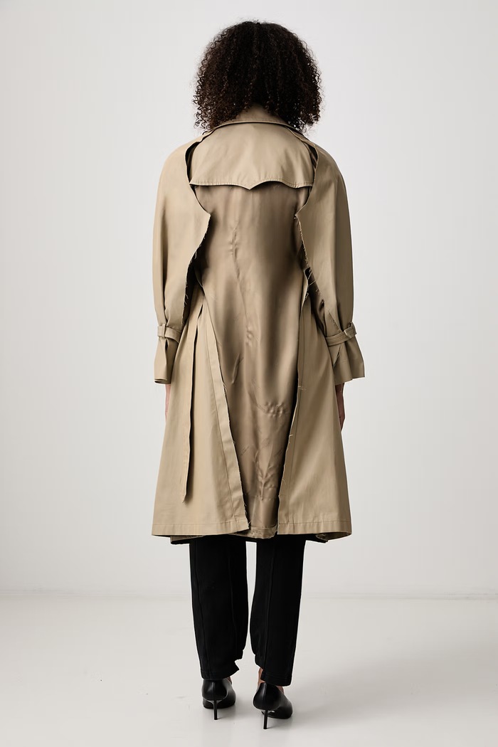 Odzież Vetements Płaszcz dwustronny bawełniany damski WH27CO020C beżowy