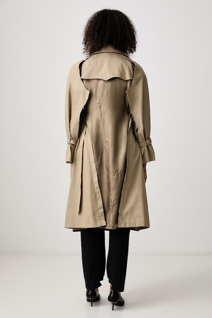 Odzież Vetements Płaszcz dwustronny bawełniany damski WH27CO020C beżowy