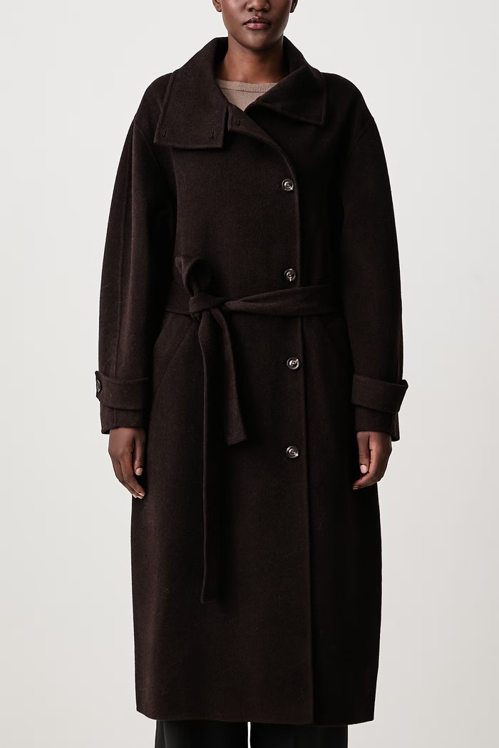 Cappotto da donna con lana JAMES Soeur marrone MAN1153JAMES