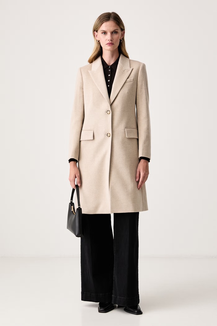 BOSS Пальто для женщин из шерсти Classin1 50574982 бежевый AW26