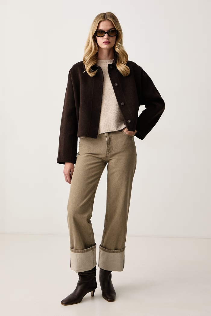 BOSS Куртка жіноча з вовною Cafeta_DF 50568916 коричневий AW26