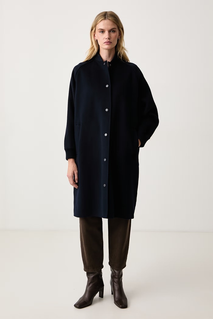 Weekend Max Mara Płaszcz damski z wełną WKDABBONO granatowy 2625496032600