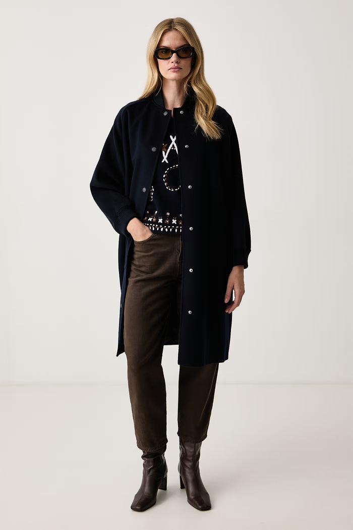 Weekend Max Mara Płaszcz damski z wełną WKDABBONO 2625496032600 granatowy AW26