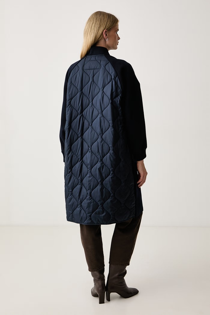 Odzież Weekend Max Mara Płaszcz damski z wełną WKDABBONO 2625496032600 granatowy