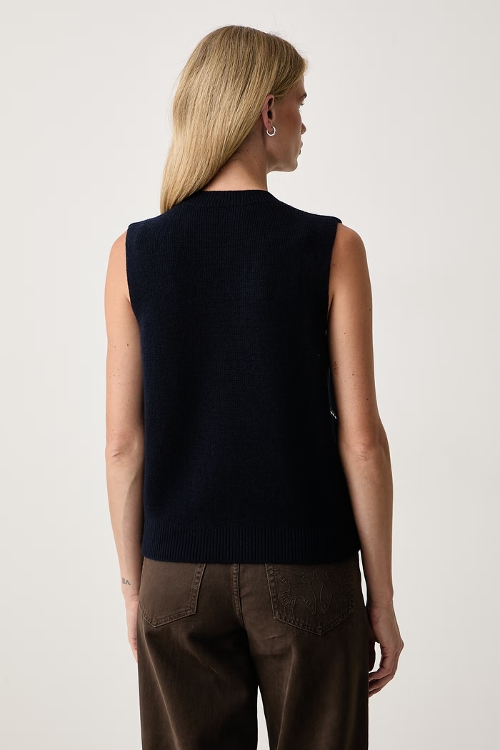 Odzież Weekend Max Mara Kamizelka damska wełniana WKDCACAO 2625356012600 granatowy