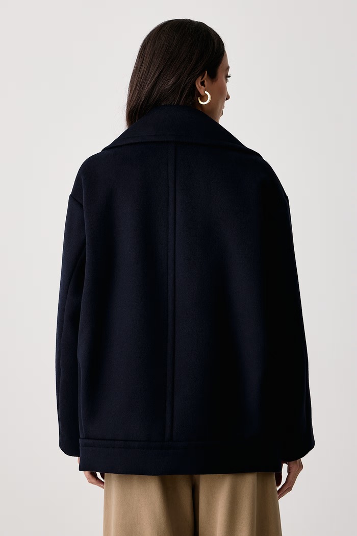 Odzież Weekend Max Mara Płaszcz damski wełniany WKDALPE 2625086032600 granatowy