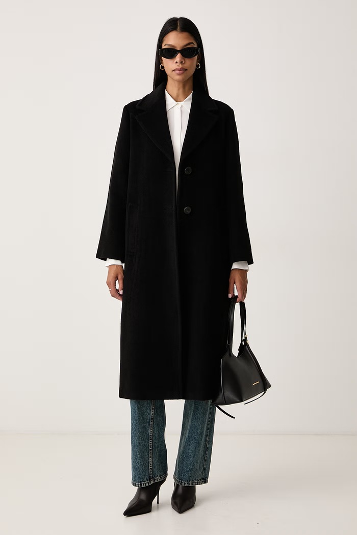 Weekend Max Mara Płaszcz damski z wełną WKDBRONTE 2625016112600 czarny AW26