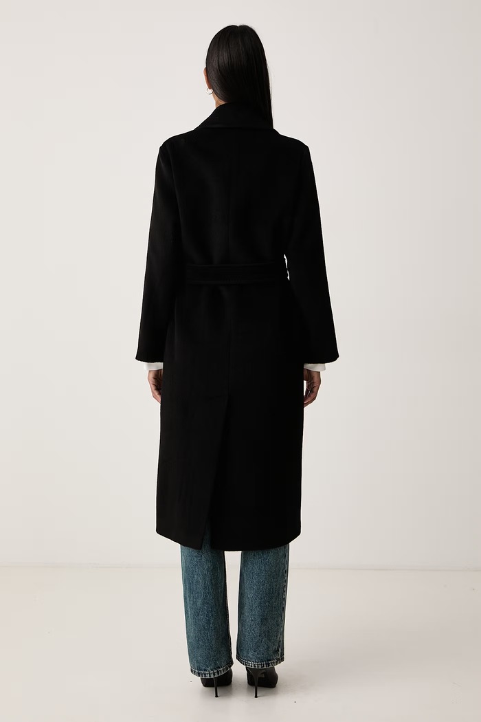 Odzież Weekend Max Mara Płaszcz damski z wełną WKDBRONTE 2625016112600 czarny
