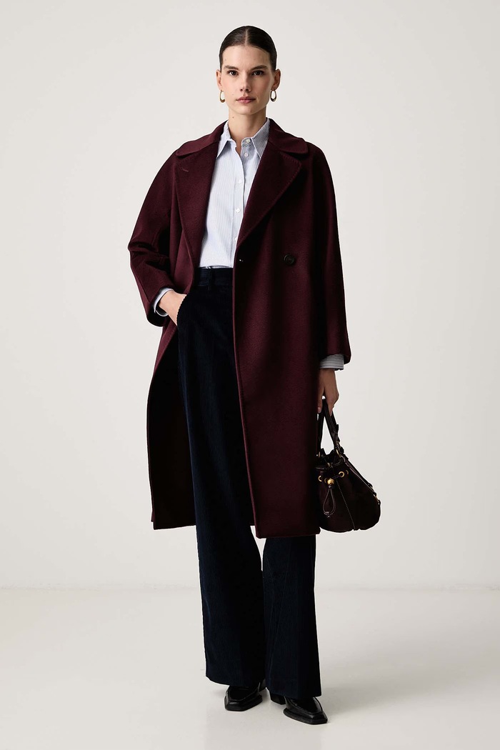 Weekend Max Mara Plášť dámsky vlnený WKDRESINA 2625016102600 burgundské AW26