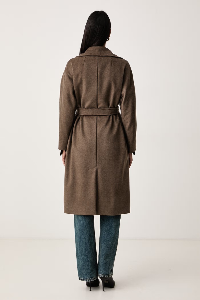 Odzież Weekend Max Mara Płaszcz damski wełniany WKDRESINA 2625016102600 brązowy