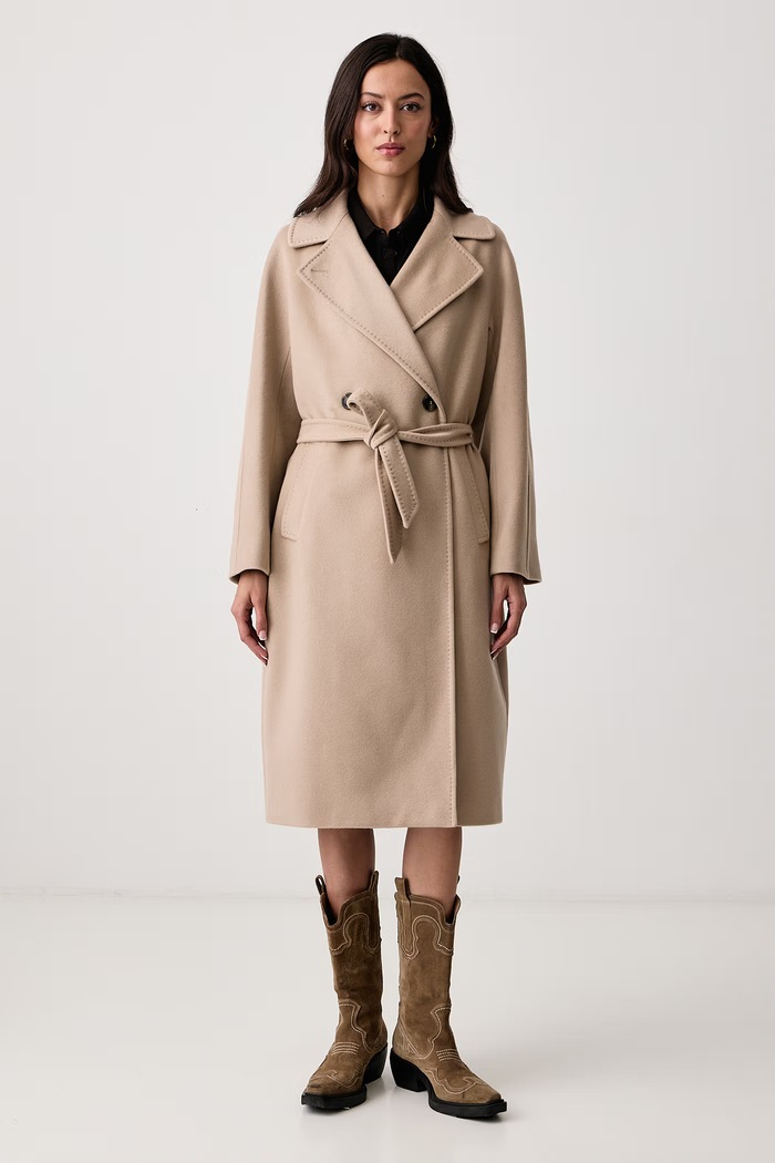 Weekend Max Mara Płaszcz damski kaszmirowy WKDCASCIA beżowy 2625016082600