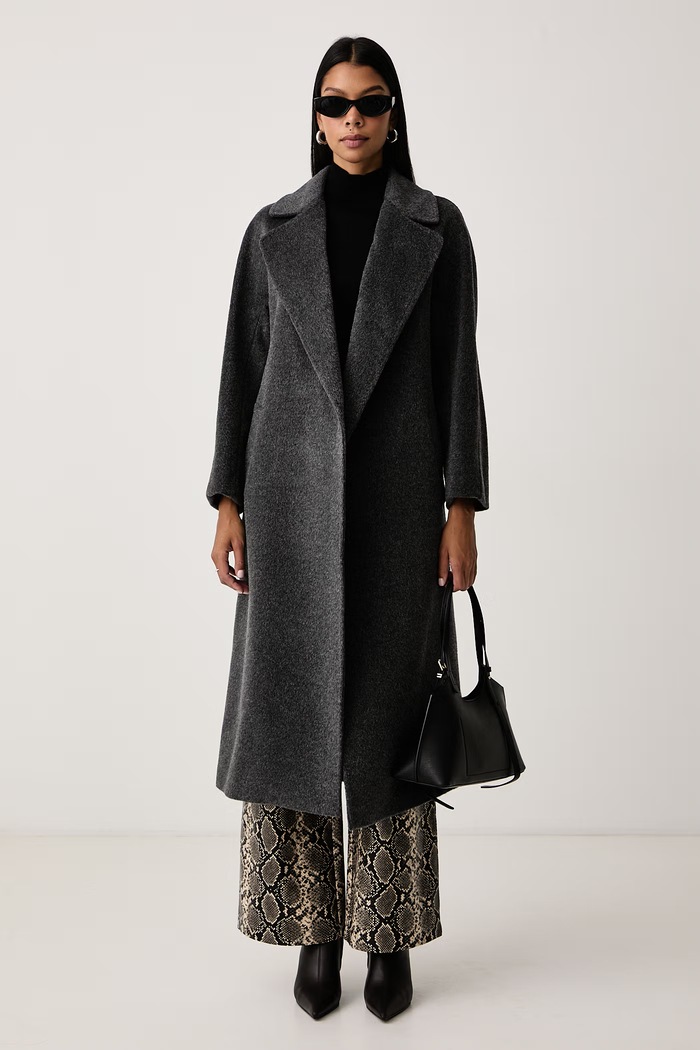Weekend Max Mara Płaszcz damski z wełną WKDTEMPERA 2625016072600 szary AW26