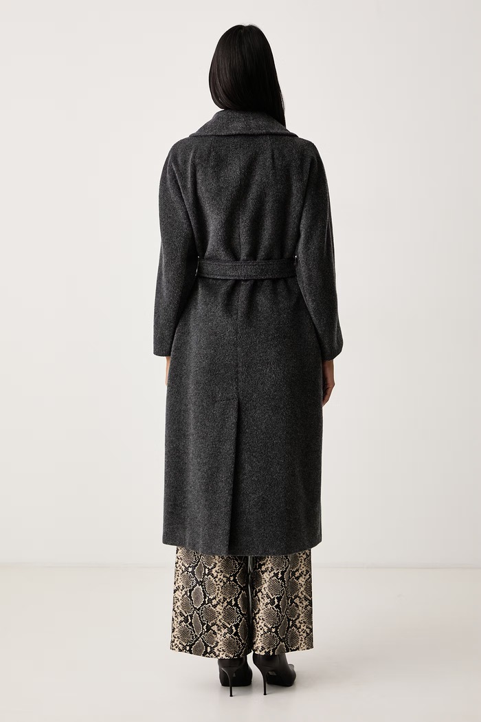 Odzież Weekend Max Mara Płaszcz damski z wełną WKDTEMPERA 2625016072600 szary