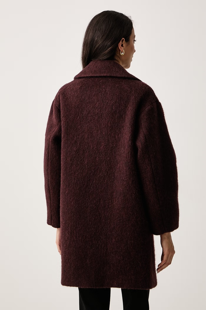 Odzież Weekend Max Mara Płaszcz damski z wełną WKDACCENTO 2625016062600 bordowy