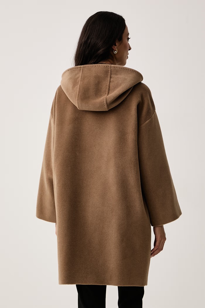Odzież Weekend Max Mara Płaszcz damski z wełną WKDTROPICO 2625016052600 brązowy