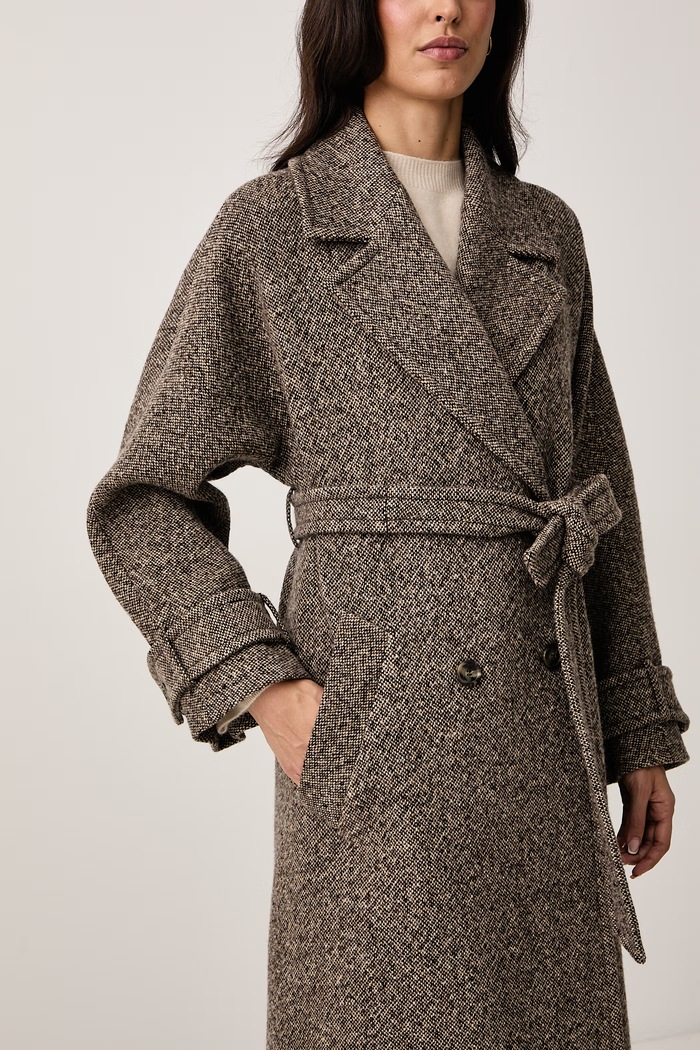 Płaszcz damski wełniany WKDTEMA Weekend Max Mara 2625016042600 brązowy