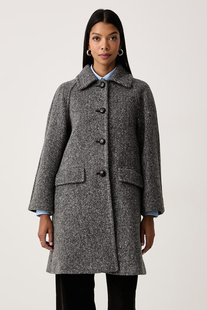 Płaszcz damski z wełną WKDLATINO Weekend Max Mara szary 2625016032600