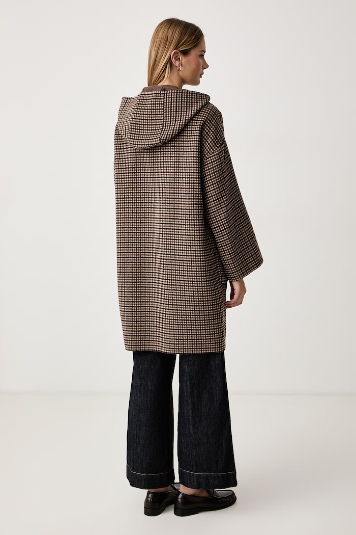 Odzież Weekend Max Mara Płaszcz dwustronny damski wełniany WKDBALTA 2625016022600 brązowy