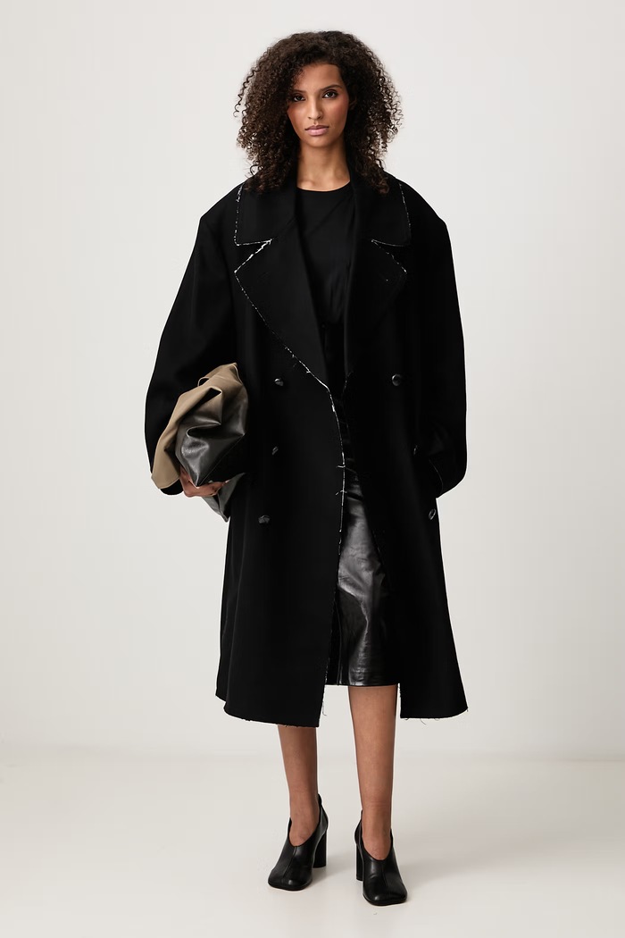 MM6 Maison Margiela Płaszcz damski wełniany S52AA0209.M36035 czarny AW26