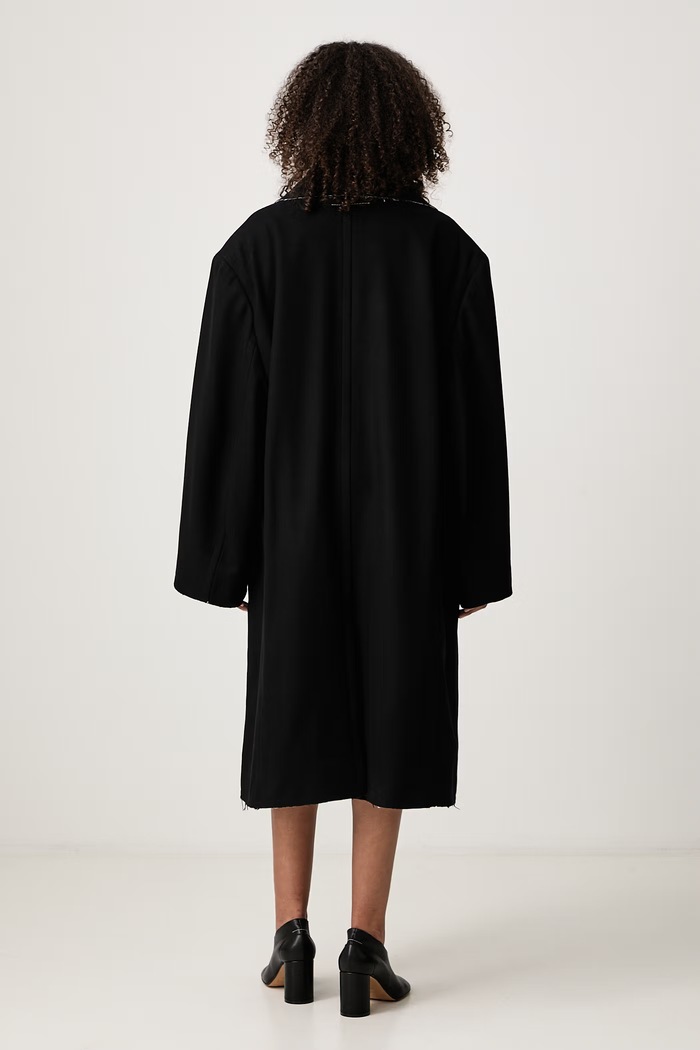Odzież MM6 Maison Margiela Płaszcz damski wełniany S52AA0209.M36035 czarny
