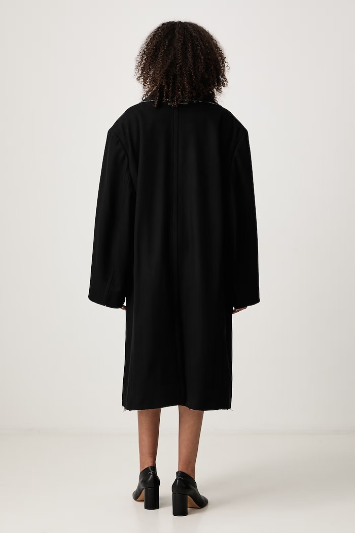 Odzież MM6 Maison Margiela Płaszcz damski wełniany S52AA0209.M36035 czarny