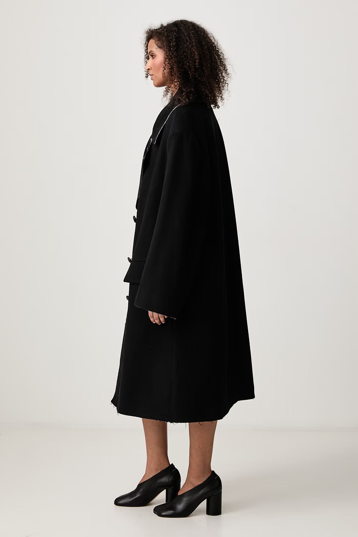 Płaszcz damski wełniany MM6 Maison Margiela S52AA0209.M36035 czarny