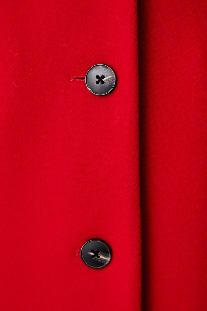 Eleganten plašč ženski z volno Tommy Hilfiger rdeča WW0WW51106