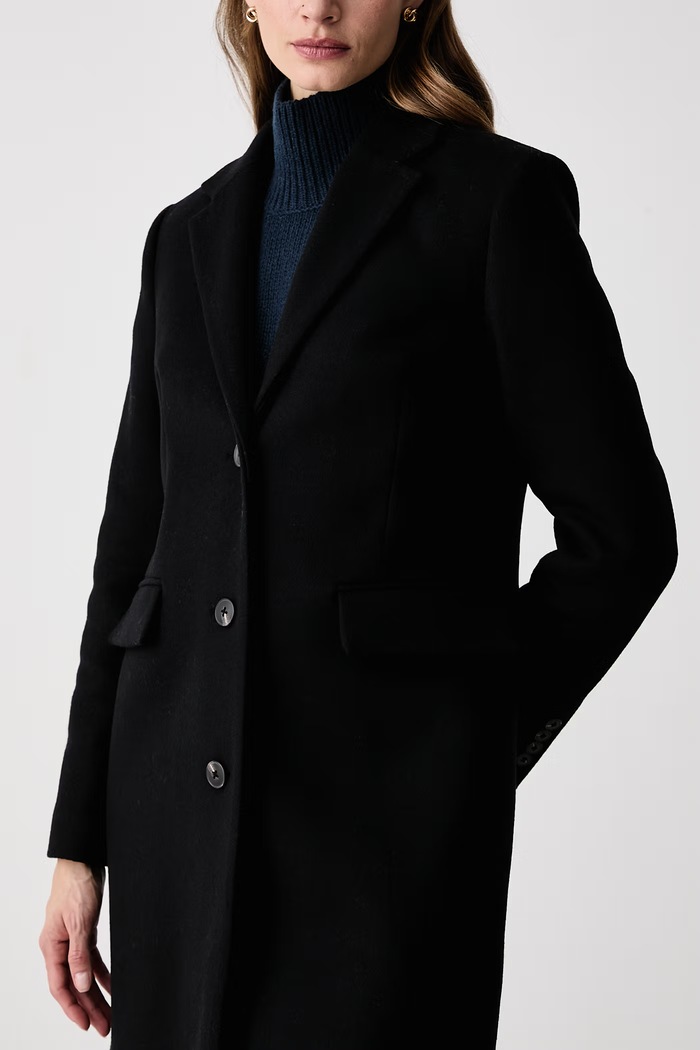Eleganten plašč ženski z volno Tommy Hilfiger WW0WW51106 črna