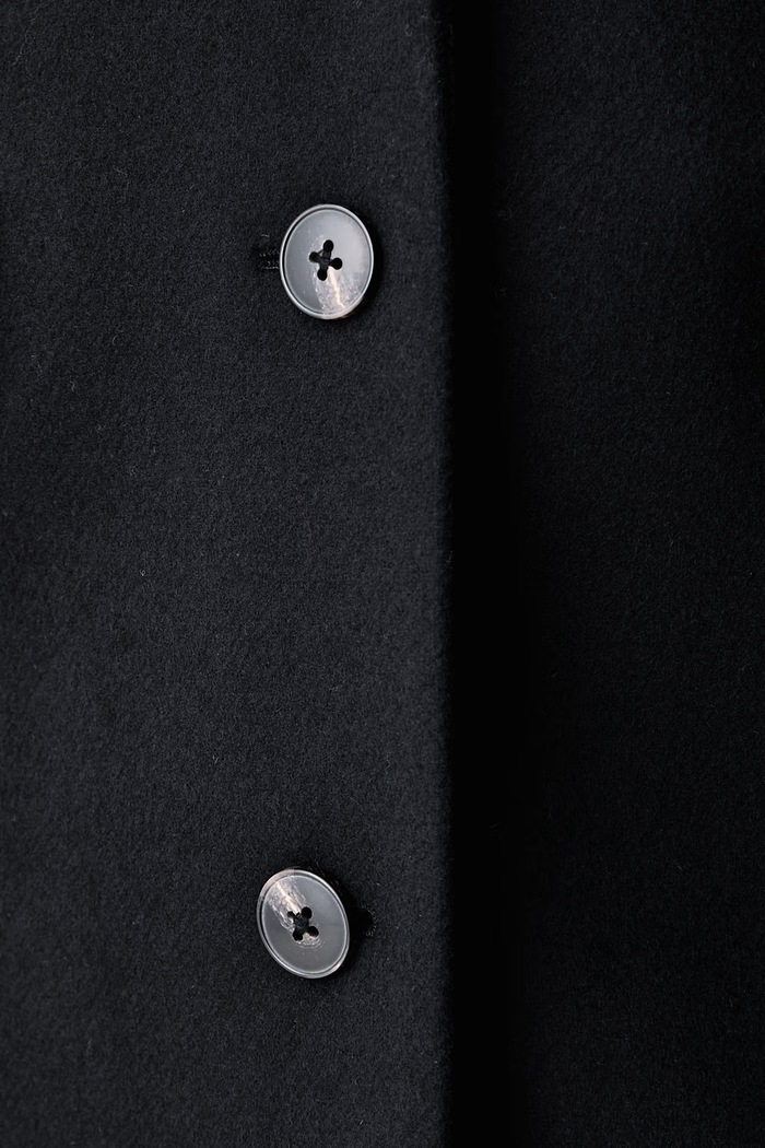 Eleganten plašč ženski z volno Tommy Hilfiger črna WW0WW51106