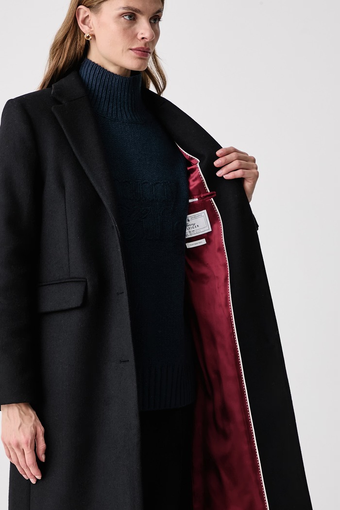 Tommy Hilfiger Eleganten plašč ženski z volno WW0WW51106
