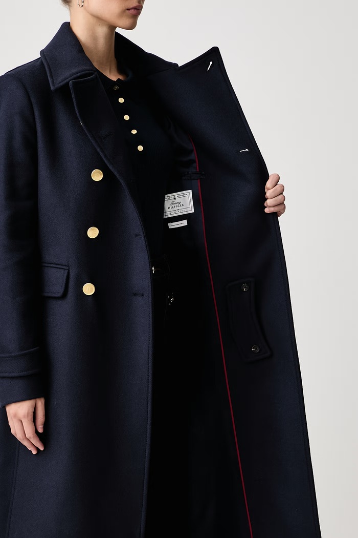 Tommy Hilfiger Kaput za žene s vunom WW0WW51554