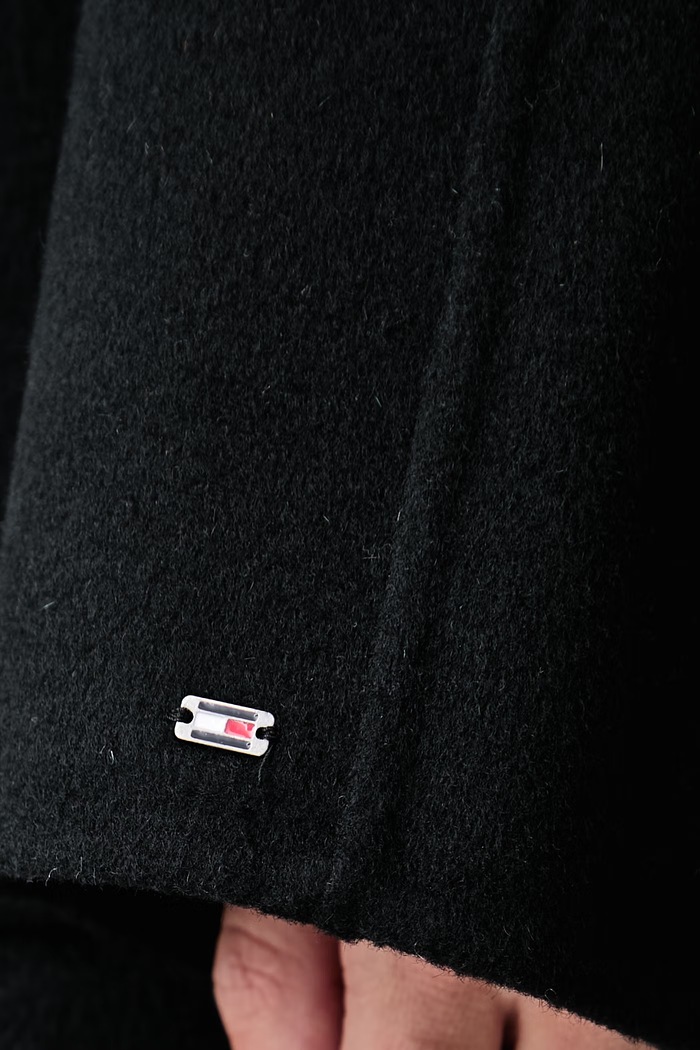 Plašč ženski z volno Tommy Hilfiger črna WW0WW51105