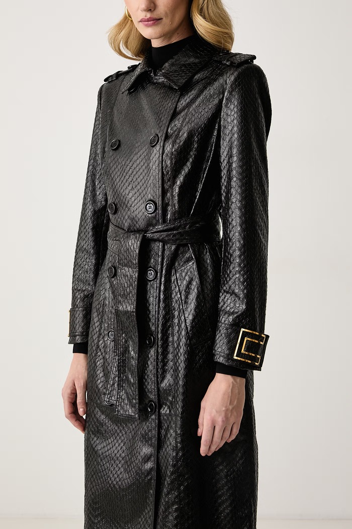 Płaszcz damski Elisabetta Franchi SP01467E2 czarny