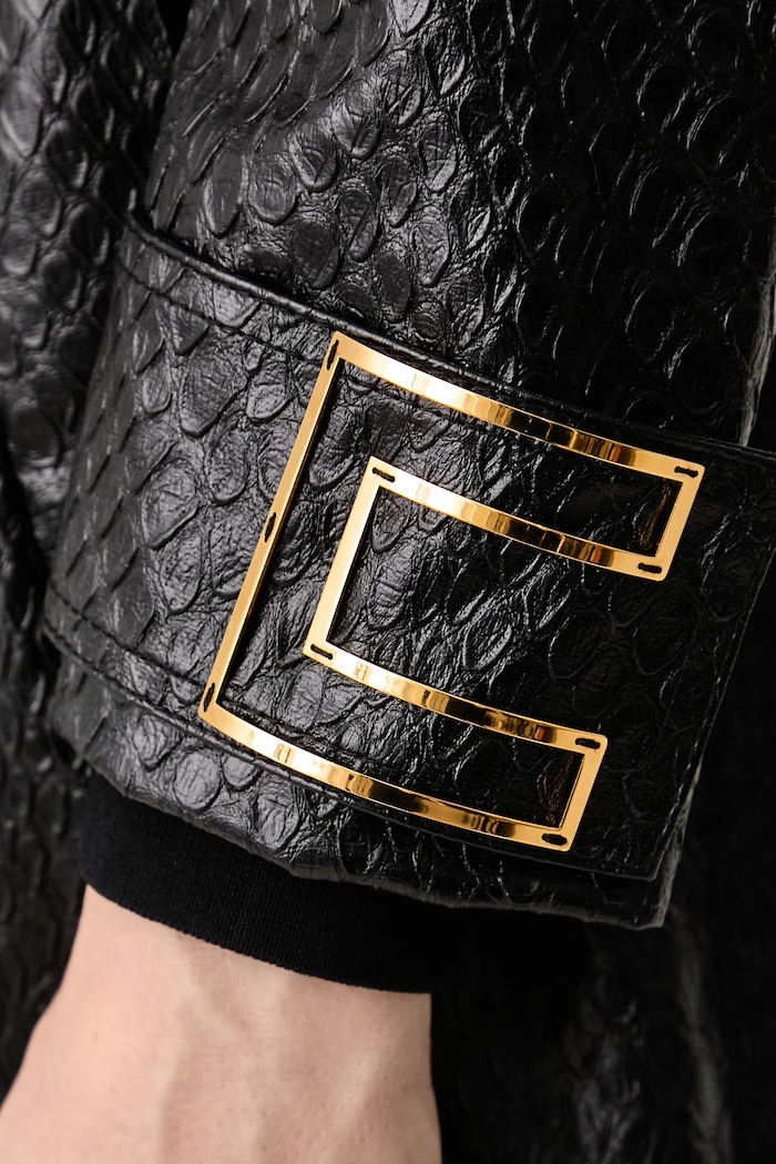 Płaszcz damski Elisabetta Franchi czarny SP01467E2