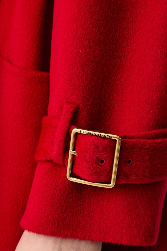 Elisabetta Franchi Elegancki płaszcz damski wełniany CP02D68E2