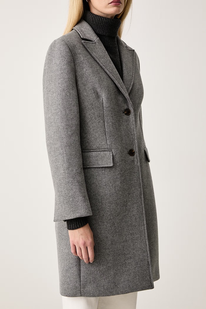 Палто дамско с вълна Calvin Klein LV044H536G сив