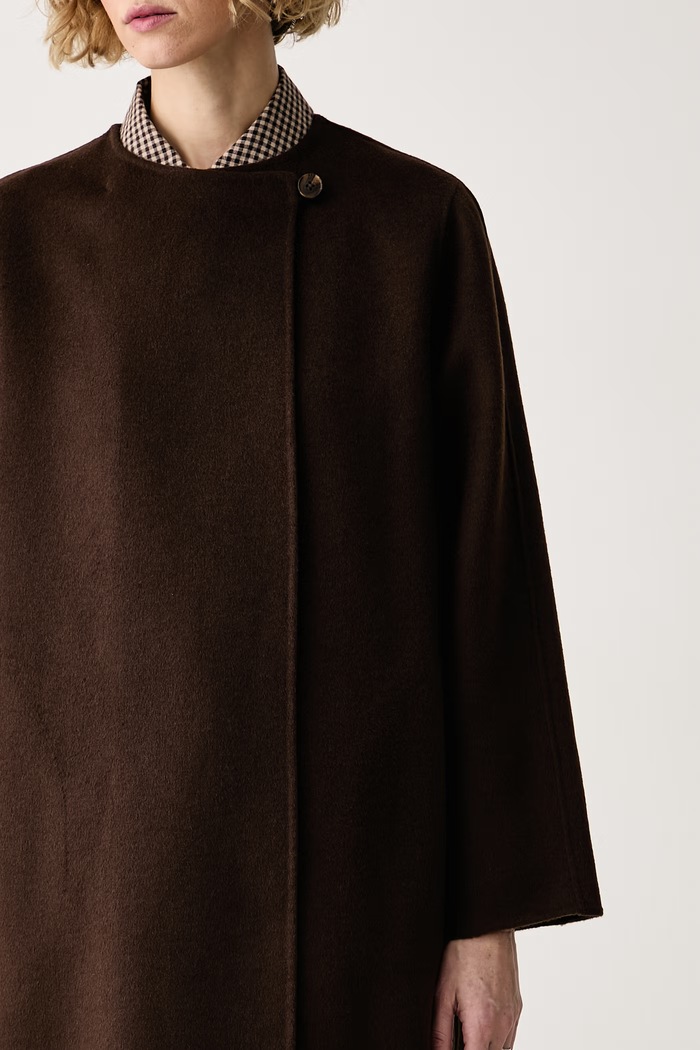 Kaput za žene s vunom Calvin Klein LV044H519G smeđa