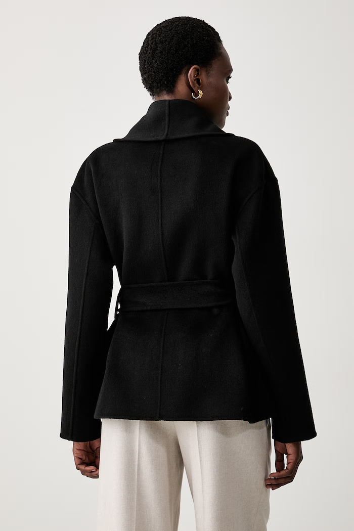 Oblečení Calvin Klein krátký kabát dámský s vlnou LV044H518G černá