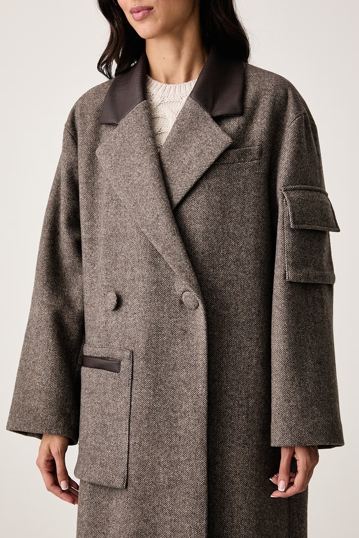 Kaput za žene s vunom Armani Exchange XW002451.AF26075 smeđa