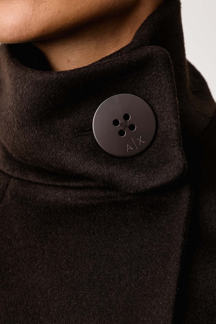 Kaput za žene s dodatkom vune Armani Exchange smeđa XW002447.AF26076