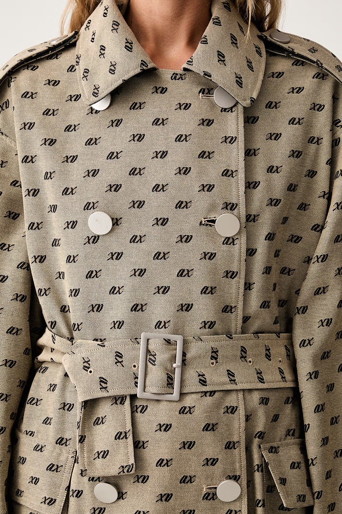Armani Exchange trencz damski z bawełną XW002437.AF26063 beżowy