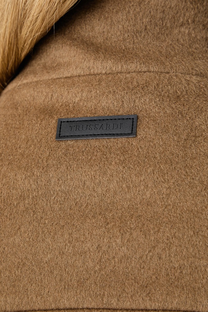 Trussardi Płaszcz dwustronny damski z wełną 0007A000450N