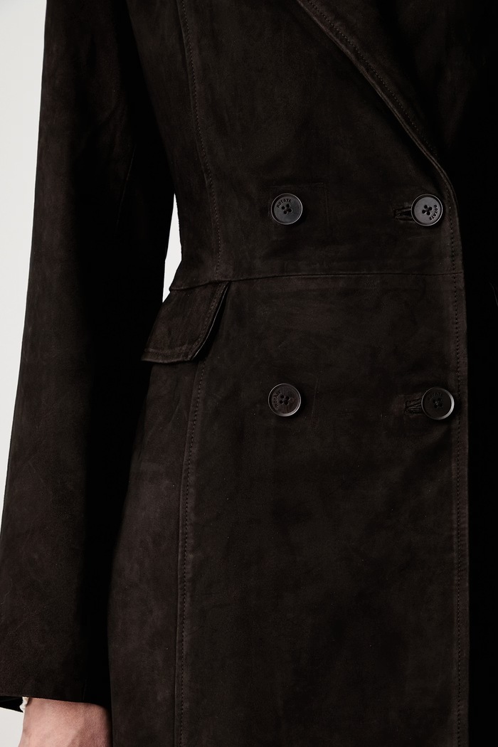 Rotate SUEDE LONG płaszcz dwustronny zamszowy damski 1165031111