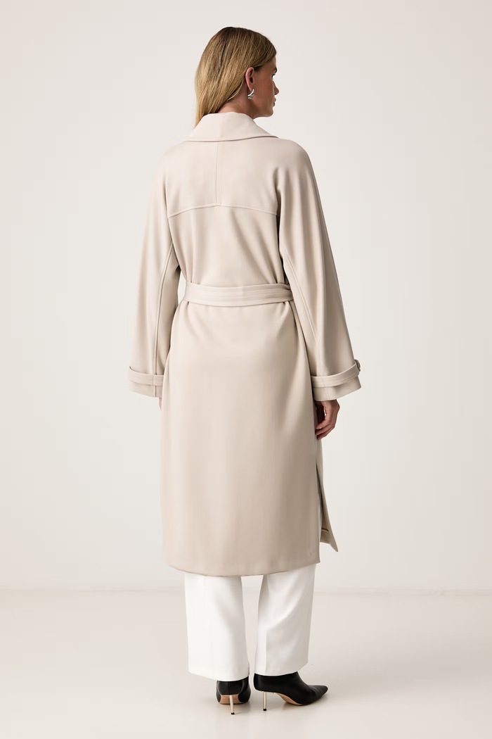 Ρούχα MM by Max Mara παλτό γυναικείο με βισκόζη MMLESPOSTO 2626906037600 μπεζ