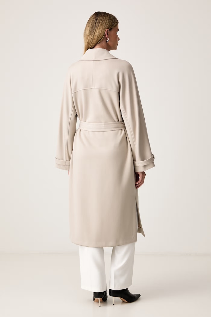 Odzież MM by Max Mara Płaszcz damski z wiskozą MMLESPOSTO 2626906037600 beżowy