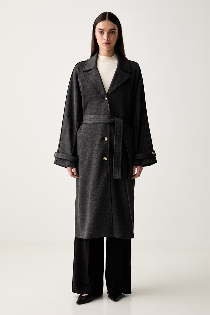 MM by Max Mara płaszcz damski z wiskozą MMLESPOSTO czarny 2626906037600