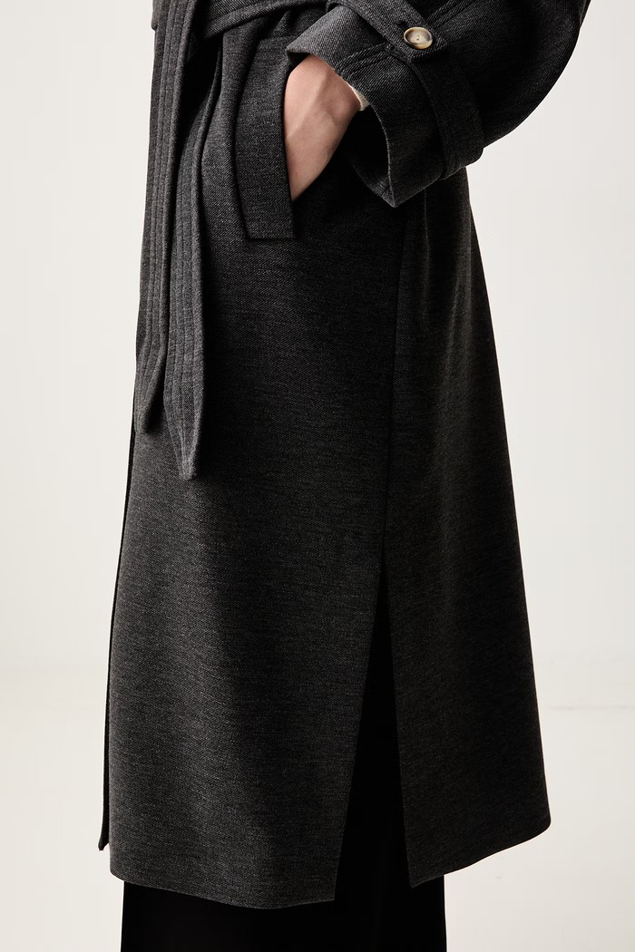 MM by Max Mara płaszcz damski z wiskozą MMLESPOSTO 2626906037600 czarny