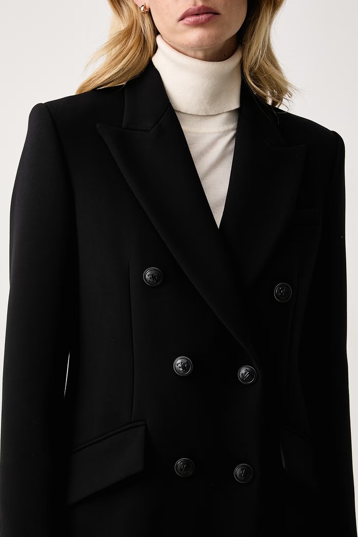 Elegancki płaszcz damski Elisabetta Franchi CP00866E2 czarny