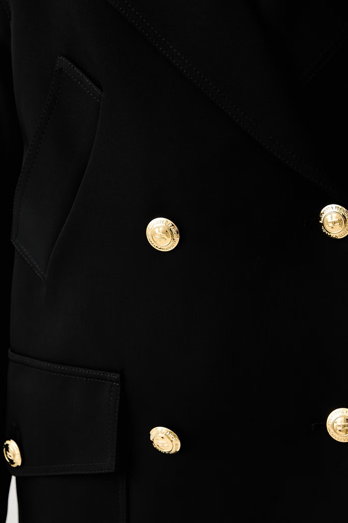 Elisabetta Franchi elegancki płaszcz damski CP00766E2 czarny
